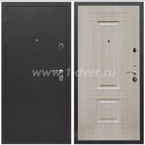 Входная дверь Армада Престиж Черный шелк ФЛ-2 Беленый дуб 16 мм - черные металлические двери  с установкой
