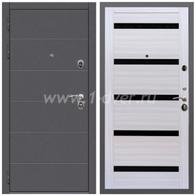 Входная дверь Армада Роуд СБ-14 Черное стекло Сандал белый 16 мм - входные двери российского производства с установкой