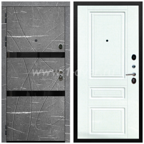 Входная дверь Армада Престиж Черная шагрень Торос графит ФЛС-25 ФЛ-243 Ясень белый 16 мм - входные двери нестандартных размеров с установкой