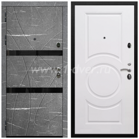 Входная дверь Армада Престиж Черная шагрень Торос графит ФЛС-25 МС-100 Белый матовый 16 мм - наружные металлические утепленные двери с установкой