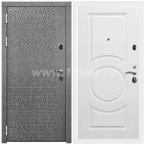 Входная дверь Армада Престиж Белая шагрень Штукатурка графит ФЛ-502 (без стекла) МС-100 Белый матовый 16 мм - правые входные двери с установкой