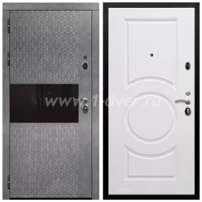 Входная дверь Армада Престиж Черная шагрень Штукатурка графит ФЛС-502 МС-100 Белый матовый 16 мм - входные двери российского производства с установкой