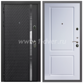 Входная дверь Армада Гарант Черная шагрень ФЛН-501 ФЛ-117 Белый матовый 16 мм - левые входные двери с установкой