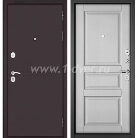 Входная дверь Бульдорс (Mastino) Trust MASS-90 букле шоколад R-4, дуб белый матовый 9SD-2 - недорогие входные двери с установкой