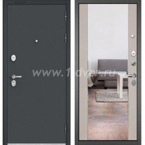 Входная дверь Бульдорс (Mastino) Trust Standart-90 букле графит, дуб шале белый 9S-164, зеркало - недорогие входные двери с установкой