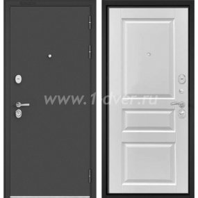 Входная дверь Бульдорс (Mastino) Trust Standart-90 черный муар металлик, белый софт 9SD-2 - левые входные двери с установкой