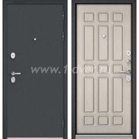 Входная дверь Бульдорс (Mastino) Trust Standart-90 черный муар металлик, ларче бьянко 9S-111 - недорогие входные двери с установкой