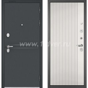 Входная дверь Бульдорс (Mastino) Trust Standart-90 черный муар металлик D-4, эмаль белоснежная 9S-161 - наружные металлические утепленные двери с установкой