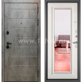Входная дверь Бульдорс (Mastino) Trust MASS-90 бетон темный 9S-136, белый софт 9S-140, зеркало - входные двери МДФ с установкой