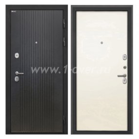 Входная дверь Интекрон Сицилия Remix лофт черный, силк жасмин с установкой
