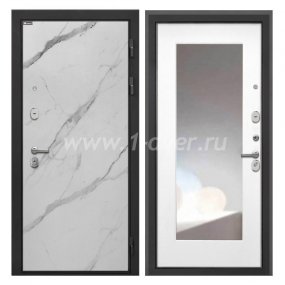 Входная дверь Интекрон Сицилия Remix мрамор арктик, ФЛЗ120М белая матовая, зеркало - входные двери Йошкар Ола с установкой
