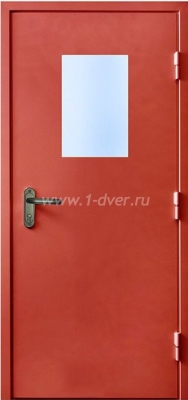 Противопожарная металлическая дверь со стеклом П-дд-4