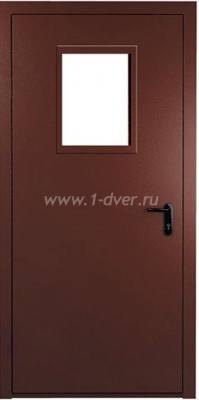 Противопожарная металлическая дверь со стеклом П-дд-6