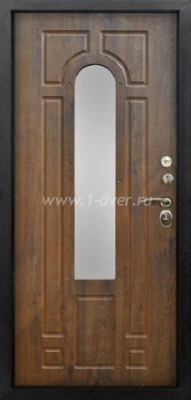 Металлическая дверь со стеклом и ковкой ДД-82