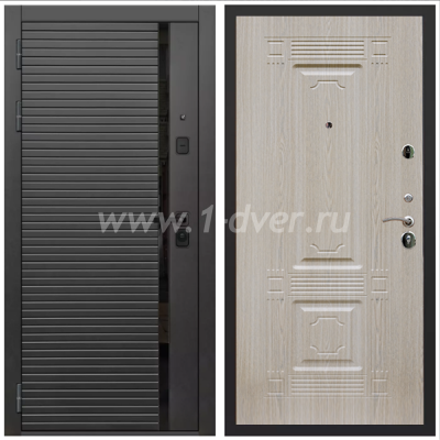 Входная дверь Армада Каскад black ФЛ-2 Беленый дуб 6 мм