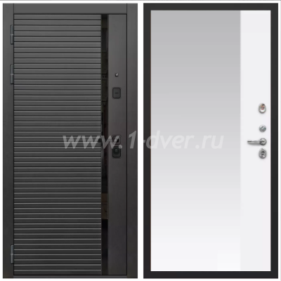 Входная дверь Армада Каскад black ФЛЗ-Панорама-1 Белый матовый 16 мм