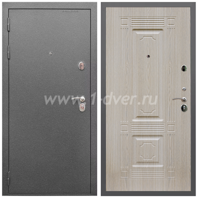 Входная дверь Армада Оптима Антик серебро ФЛ-2 Беленый дуб 6 мм