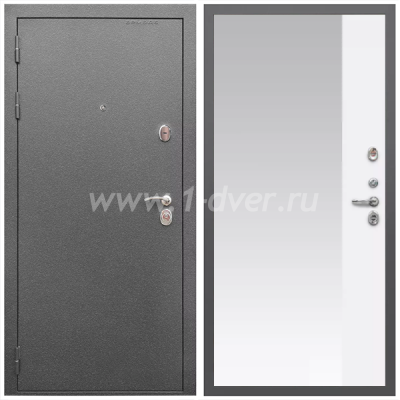 Входная дверь Армада Оптима Антик серебро ФЛЗ-Панорама-1 Белый матовый 16 мм