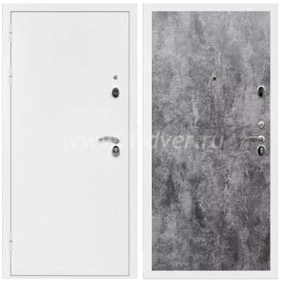 Входная дверь Армада Оптима Белая шагрень ПЭ Цемент темный 6 мм
