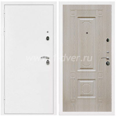 Входная дверь Армада Оптима Белая шагрень ФЛ-2 Беленый дуб 16 мм