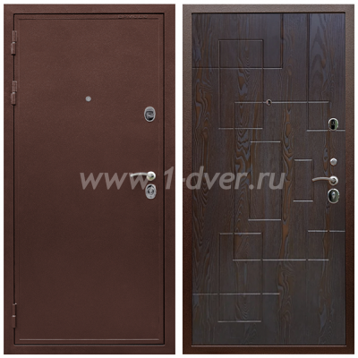 Входная дверь Армада Престиж 2 Антик медь ФЛ-57 Дуб шоколадный 16 мм