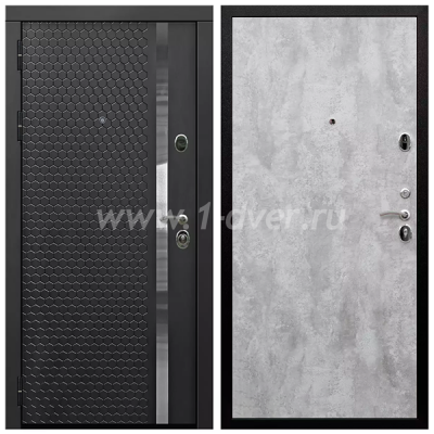 Входная дверь Армада Престиж Черная шагрень ФЛН-501 ПЭ Цемент светлый 6 мм