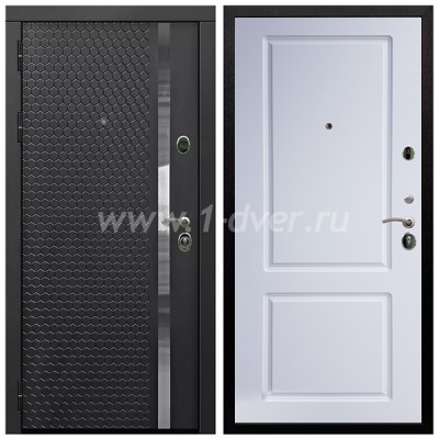 Входная дверь Армада Престиж Черная шагрень ФЛН-501 ФЛ-117 Белый матовый 16 мм