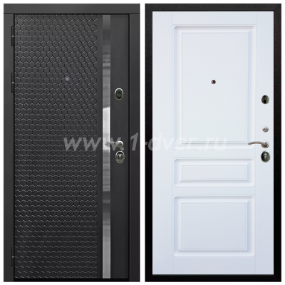 Входная дверь Армада Престиж Черная шагрень ФЛН-501 ФЛ-243 Белый матовый 16 мм