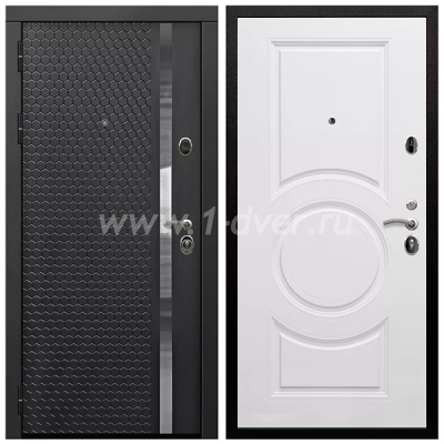 Входная дверь Армада Престиж Черная шагрень ФЛН-501 МС-100 Белый матовый 16 мм