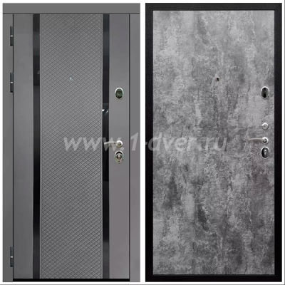 Входная дверь Армада Престиж Черная шагрень Графит абсолют софт ФЛС-500 ПЭ Цемент темный 6 мм