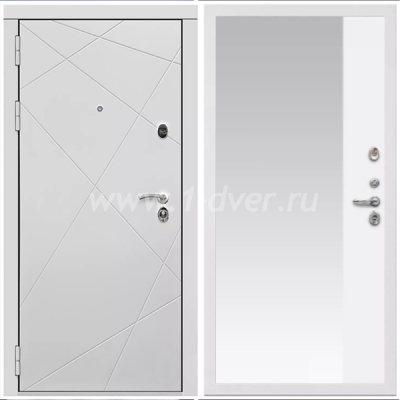 Входная дверь Армада Тесла ФЛЗ-Панорама-1 Белый матовый 16 мм