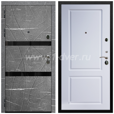 Входная дверь Армада Престиж Черная шагрень Торос графит ФЛС-25 ФЛ-117 Белый матовый 16 мм