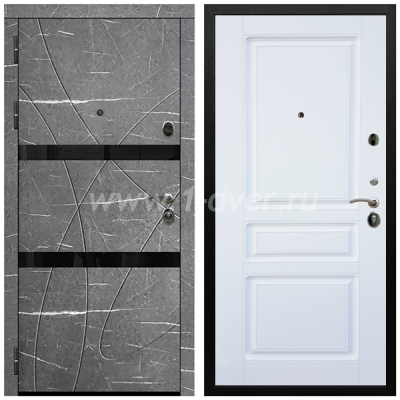 Входная дверь Армада Престиж Черная шагрень Торос графит ФЛС-25 ФЛ-243 Белый матовый 16 мм