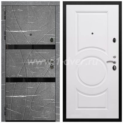 Входная дверь Армада Престиж Черная шагрень Торос графит ФЛС-25 МС-100 Белый матовый 16 мм