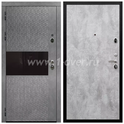Входная дверь Армада Престиж Черная шагрень Штукатурка графит ФЛС-502 ПЭ Цемент светлый 6 мм