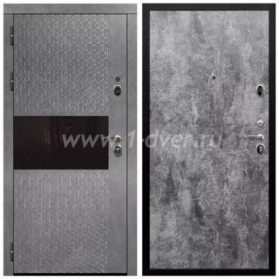 Входная дверь Армада Престиж Черная шагрень Штукатурка графит ФЛС-502 ПЭ Цемент темный 6 мм