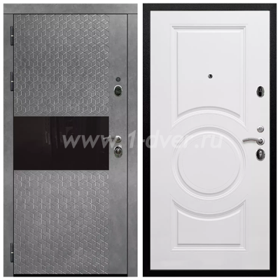 Входная дверь Армада Престиж Черная шагрень Штукатурка графит ФЛС-502 МС-100 Белый матовый 16 мм