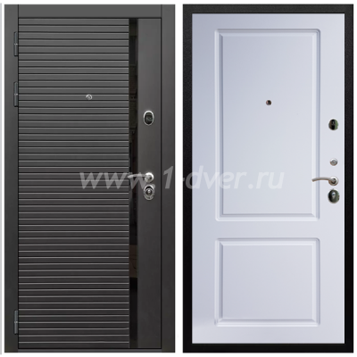 Входная дверь Армада Престиж Черная шагрень ФЛС-550 ФЛ-117 Белый матовый 16 мм