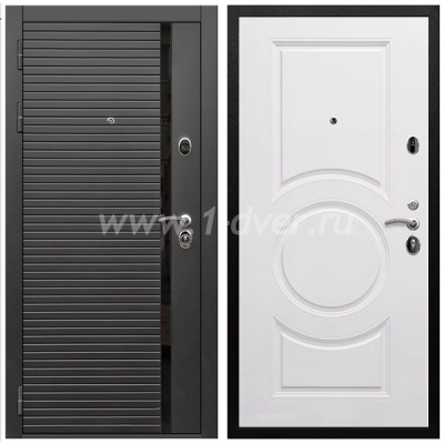 Входная дверь Армада Престиж Черная шагрень ФЛС-550 МС-100 Белый матовый 16 мм