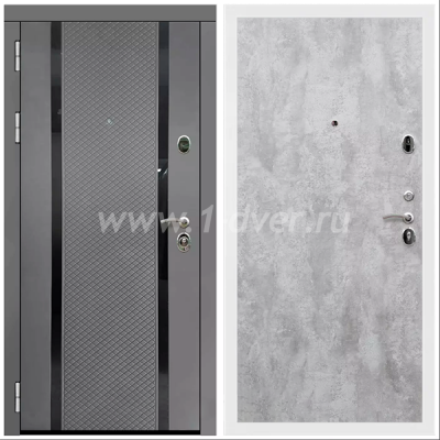 Входная дверь Армада Престиж Белая шагрень Графит абсолют софт ФЛС-500 ПЭ Цемент светлый 6 мм
