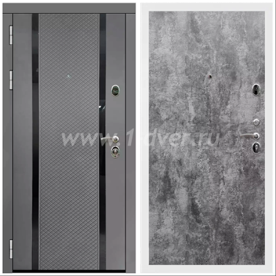 Входная дверь Армада Престиж Белая шагрень Графит абсолют софт ФЛС-500 ПЭ Цемент темный 6 мм
