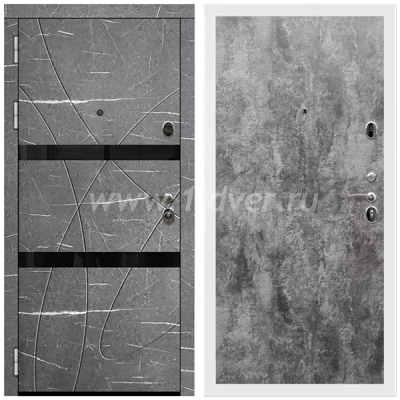 Входная дверь Армада Престиж Белая шагрень Торос графит ФЛС-25 ПЭ Цемент темный 6 мм