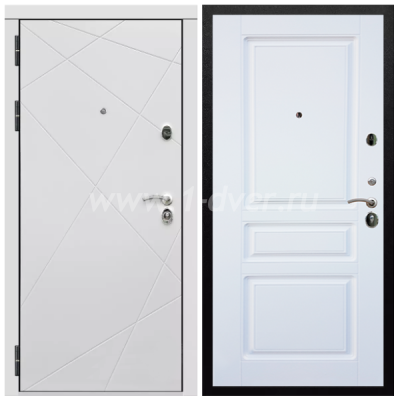 Входная дверь Армада Престиж Черная шагрень Лофт белый ФЛ-291 ФЛ-243 Белый матовый 16 мм