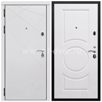 Входная дверь Армада Престиж Черная шагрень Лофт белый ФЛ-291 МС-100 Белый матовый 16 мм