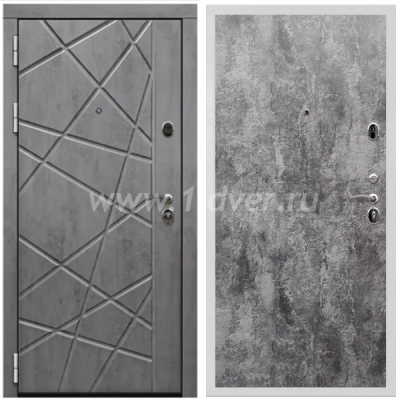 Входная дверь Армада Престиж Белая шагрень Стоун грей ФЛ-69 ПЭ Цемент темный 6 мм