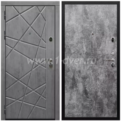 Входная дверь Армада Престиж Черная шагрень Стоун грей ФЛ-69 ПЭ Цемент темный 6 мм