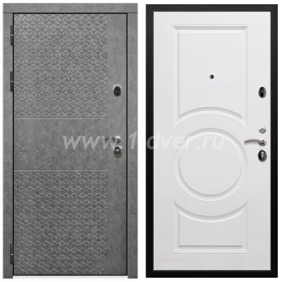 Входная дверь Армада Престиж Черная шагрень Штукатурка графит ФЛ-502 (без стекла) МС-100 Белый матовый 16 мм