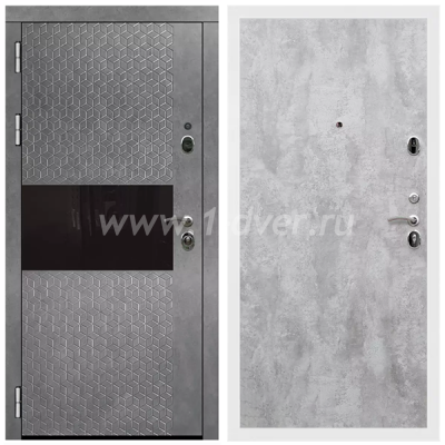 Входная дверь Армада Престиж Белая шагрень Штукатурка графит ФЛС-502 ПЭ Цемент светлый 6 мм