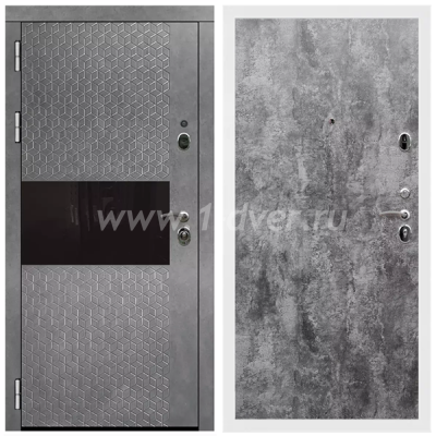 Входная дверь Армада Престиж Белая шагрень Штукатурка графит ФЛС-502 ПЭ Цемент темный 6 мм