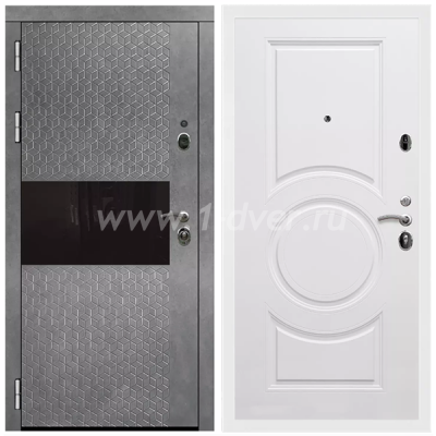Входная дверь Армада Престиж Белая шагрень Штукатурка графит ФЛС-502 МС-100 Белый матовый 16 мм